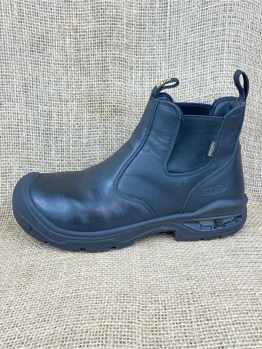Keen Work Boot Mens 10 D Utility Black Waterproof Leather Carbon Toe Safety Slip